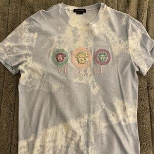 Versace Blue Tie-Dye Men's Shirt